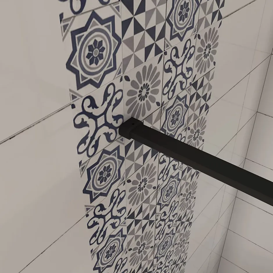paroi de douche 120x200cm,avec une barre de fixation 90cm,en 8mm verre anticalcaire,Paroi douche italienne,Conception et intimité