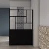 paroi de douche 100x200cm,Paroi douche italienne industrielle,avec une barre de fixation extensible ronde,Conception et intimité