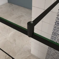 paroi de douche 100x200cm,Paroi douche italienne industrielle,avec une barre de fixation extensible ronde,Conception et intimité