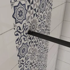 paroi de douche 100x200cm,Paroi douche italienne industrielle,avec une barre de fixation extensible ronde,Conception et intimité