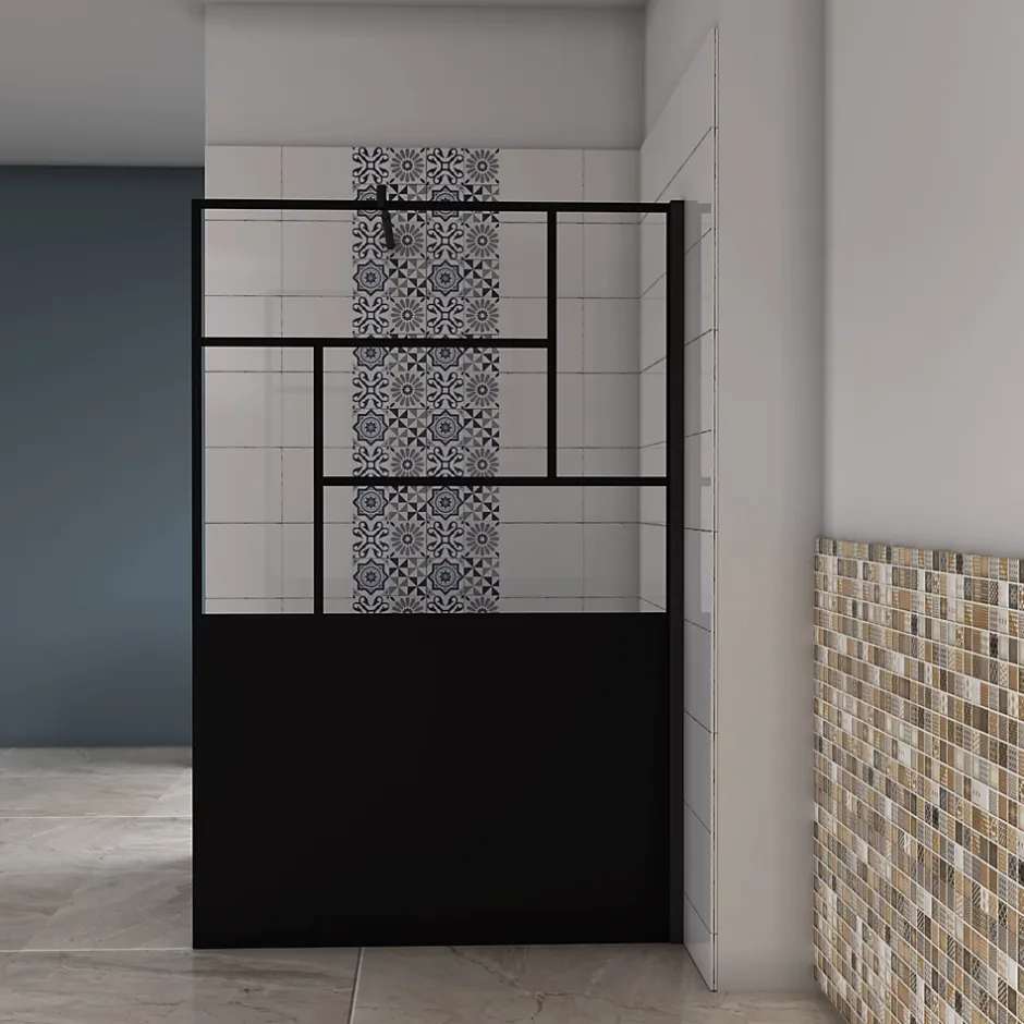 paroi de douche 120x200cm,Paroi douche italienne industrielle,avec une barre de fixation extensible ronde,Conception et intimité* Paroi De Douche