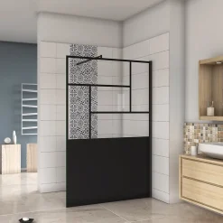 paroi de douche 120x200cm,Paroi douche italienne industrielle,avec une barre de fixation extensible ronde,Conception et intimité* Paroi De Douche