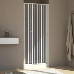 Forte Paroi douche 100 CM H185 en Plastique pvc modèle Aura avec l'ouverture latérale