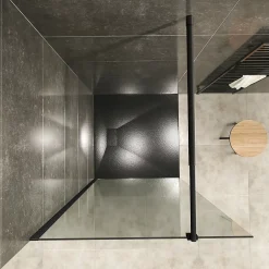 Paroi douche Italienne ROMA-BLACK 160 x 200 cm verre 10 mm transparent, noir, Saniverre* Paroi De Douche