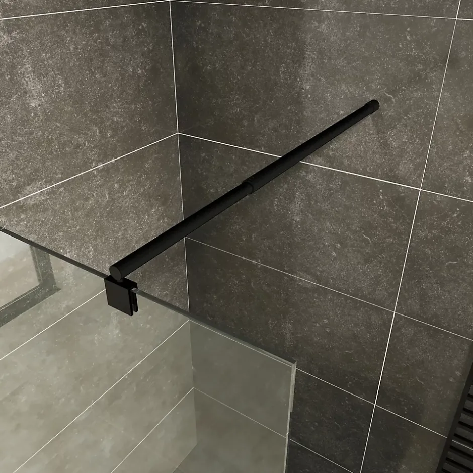 Paroi douche Italienne ROMA-BLACK 160 x 200 cm verre 10 mm transparent, noir, Saniverre* Paroi De Douche