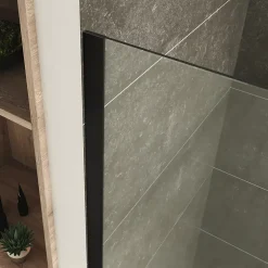 Paroi douche Italienne ROMA-BLACK 120 x 200 cm verre 10 mm transparent, noir, Saniverre