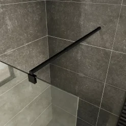 Paroi douche Italienne ROMA-BLACK 120 x 200 cm verre 10 mm transparent, noir, Saniverre