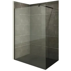 Paroi douche Italienne ROMA-BLACK 120 x 200 cm verre 10 mm transparent, noir, Saniverre
