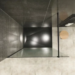 Paroi douche Italienne ROMA-BLACK 120 x 200 cm verre 10 mm centre-opaque, noir, Saniverre