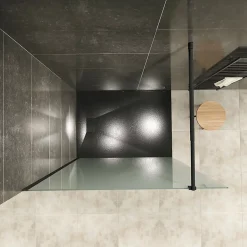 Paroi douche Italienne ROMA-BLACK 130 x 200 cm verre 10 mm opaque, noir, Saniverre* Paroi De Douche