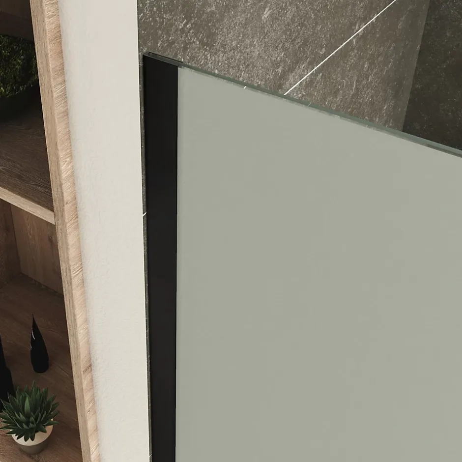 Paroi douche Italienne ROMA-BLACK 130 x 200 cm verre 10 mm opaque, noir, Saniverre* Paroi De Douche