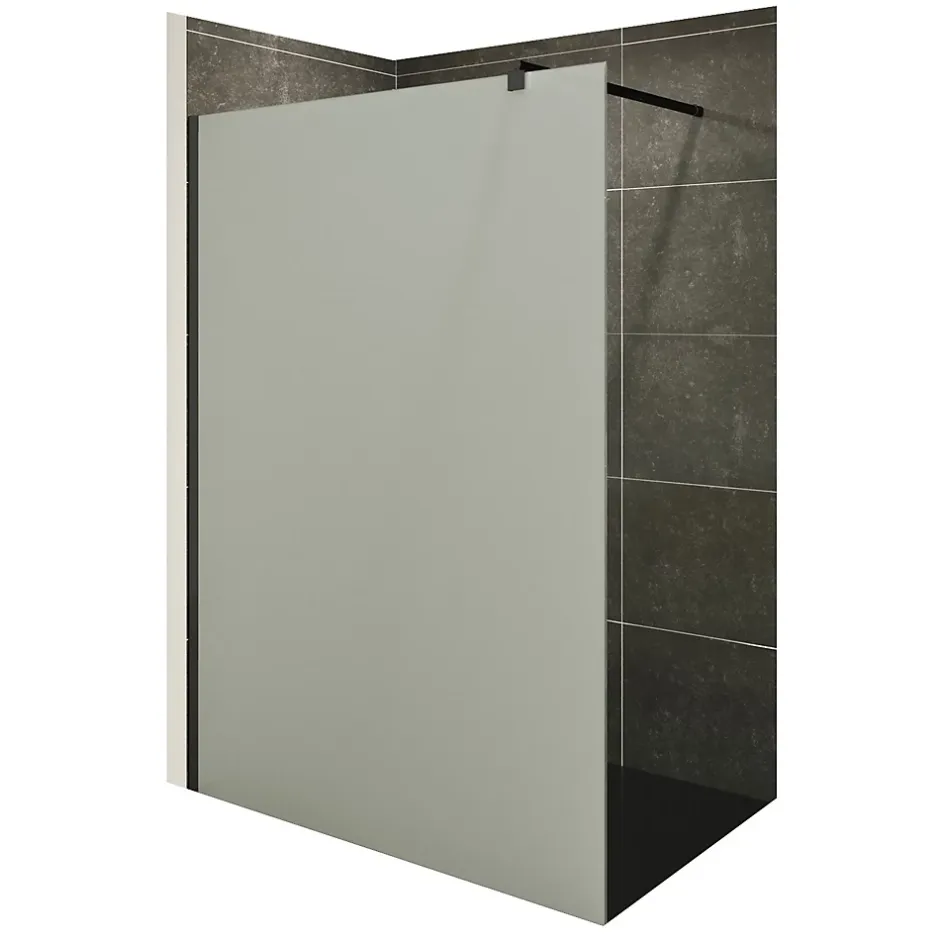Paroi douche Italienne ROMA-BLACK 130 x 200 cm verre 10 mm opaque, noir, Saniverre* Paroi De Douche