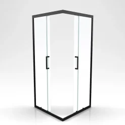Aurlane Parois de douche coulissantes esprit Indus (90x90 cm - Noir)
