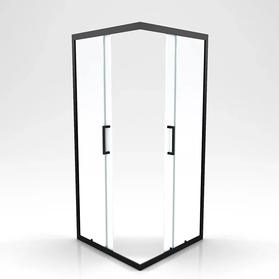 Aurlane Parois de douche coulissantes esprit Indus (90x90 cm - Noir)