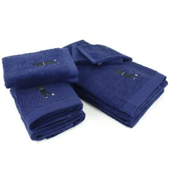 Linnea Parure de bain 8 pièces coton 550g/m2 PURE GOLF Bleu Marine* Serviette De Bain