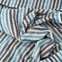 Linnea Parure de bain à rayures pur coton collection BREEZE 4 pièces bleu* Serviette De Bain