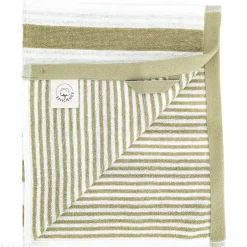 Linnea Parure de bain coton collection EFFICIENCE STRIPES 7 pièces vert olive