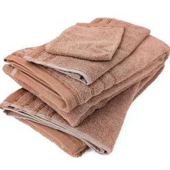 Linnea Parure de bain coton 500g/m² 6 pièces VIVID marron Terre-cuite