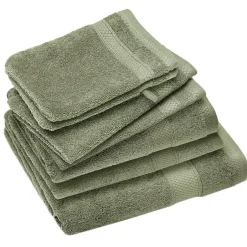 Linnea Parure de bain coton 550g/m2 NAÏA par lot de 7 vert Olive* Serviette De Bain