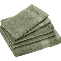 Linnea Parure de bain coton 550g/m2 NAÏA par lot de 5 vert Olive