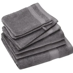 Linnea Parure de bain coton 550g/m2 NAÏA par lot de 7 gris Ardoise