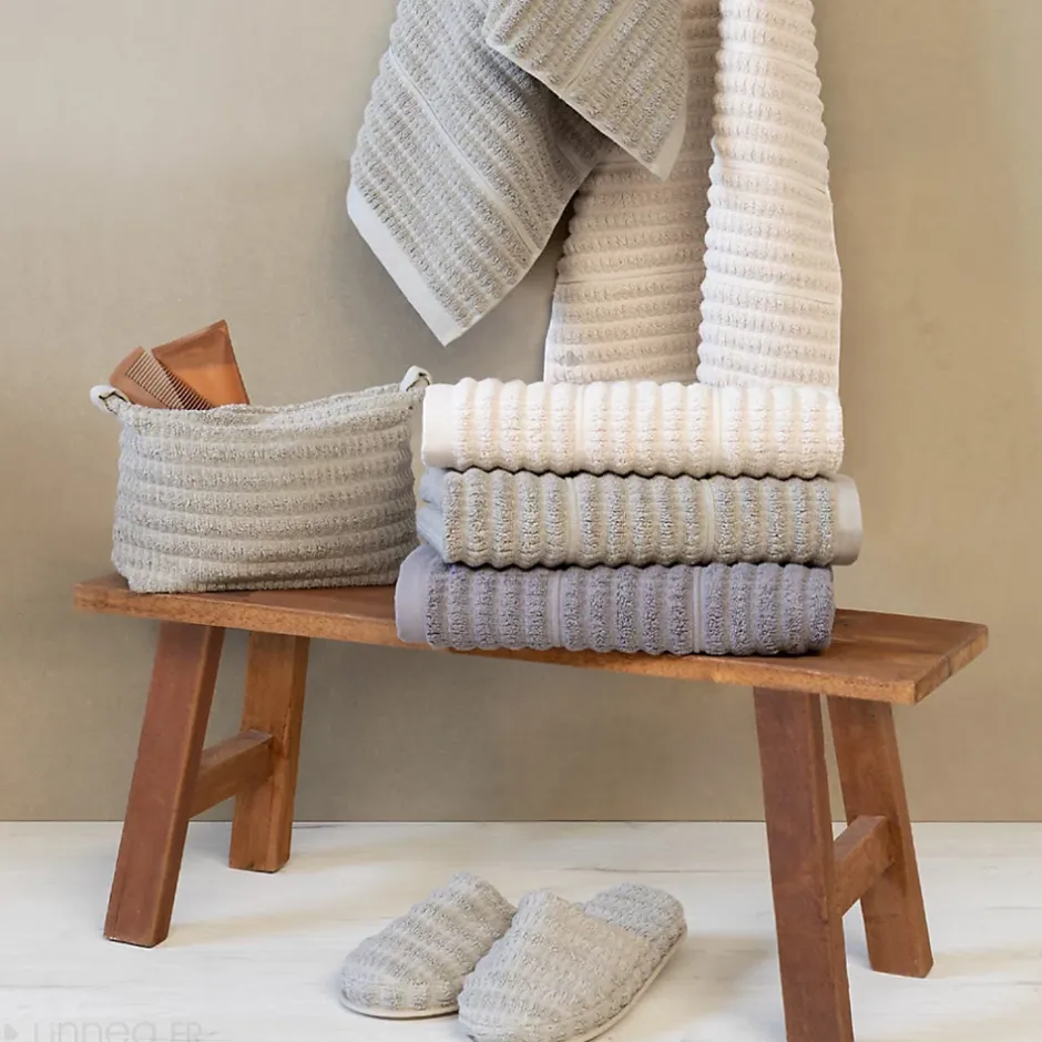Linnea Parure de bain en fils retors pur coton collection SWELL 7 pièces beige