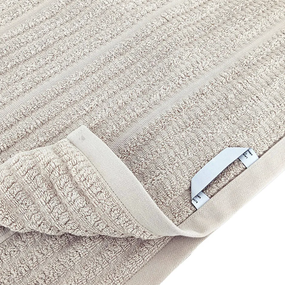 Linnea Parure de bain en fils retors pur coton collection SWELL 7 pièces beige