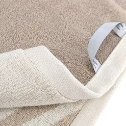 Linnea Parure de bain par 4 ZEBRA SOFT uni bord zèbre beige