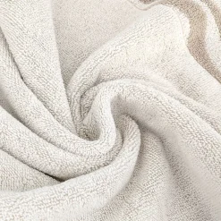 Linnea Parure de bain par 4 ZEBRA SOFT uni bord zèbre beige