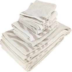 Linnea Parure de bain par 7 ZEBRA SOFT uni bord zèbre beige* Serviette De Bain
