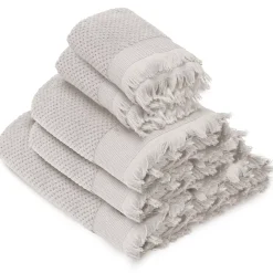 Linnea Parure de bain TETHYS 5 pièces micro-coton blanc Perle* Serviette De Bain