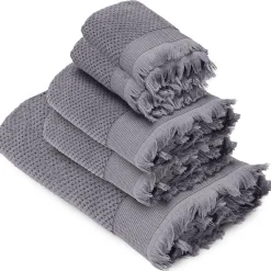 Linnea Parure de bain TETHYS 5 pièces micro-coton gris Brume
