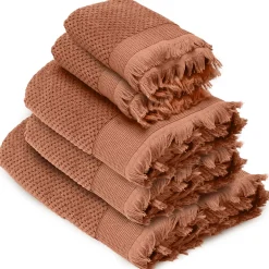Linnea Parure de bain TETHYS 5 pièces micro-coton orange Terre