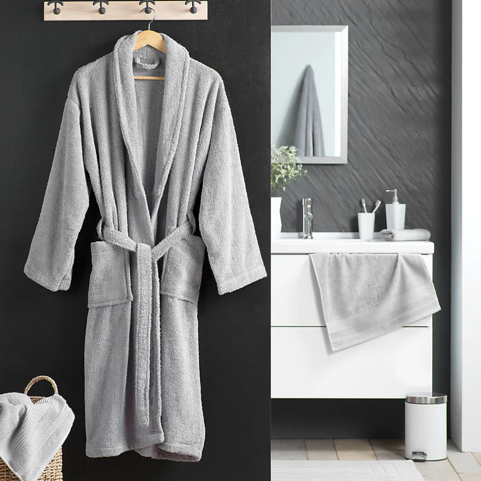 Eden Peignoir Col Chale Tendresse gris perle