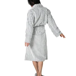 Sensei Maison Peignoir polaire homme femme côtelé extra doux Blanc/Anthracite XL KASH* Peignoir De Bain