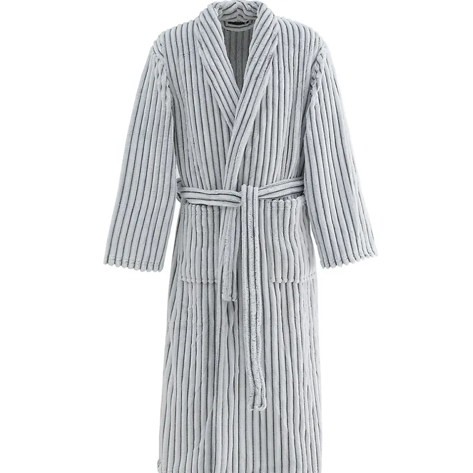 Sensei Maison Peignoir polaire homme femme côtelé extra doux Blanc/Lichen S KASH