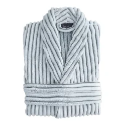 Sensei Maison Peignoir polaire homme femme côtelé extra doux Blanc/Lichen S KASH