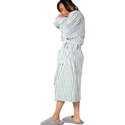 Sensei Maison Peignoir polaire homme femme côtelé extra doux Blanc/Lichen S KASH