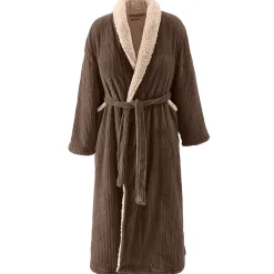 Sensei Maison Peignoir polaire mixte côtelé ultra chaud Noisette S NOTTING HILL* Peignoir De Bain