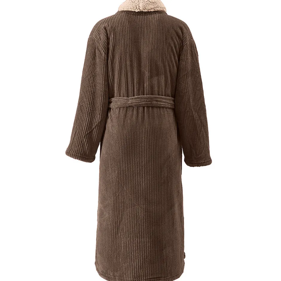 Sensei Maison Peignoir polaire mixte côtelé ultra chaud Noisette S NOTTING HILL* Peignoir De Bain