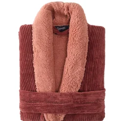 Sensei Maison Peignoir polaire mixte côtelé ultra chaud Terre Brulée XL NOTTING HILL* Peignoir De Bain