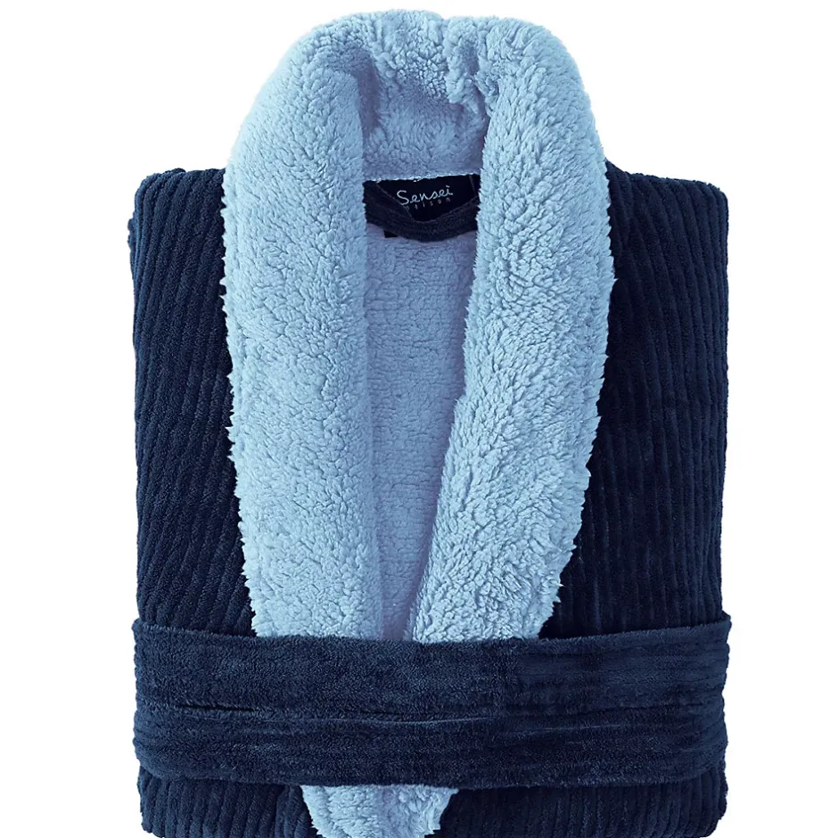 Sensei Maison Peignoir polaire mixte côtelé ultra chaud Denim S NOTTING HILL* Peignoir De Bain