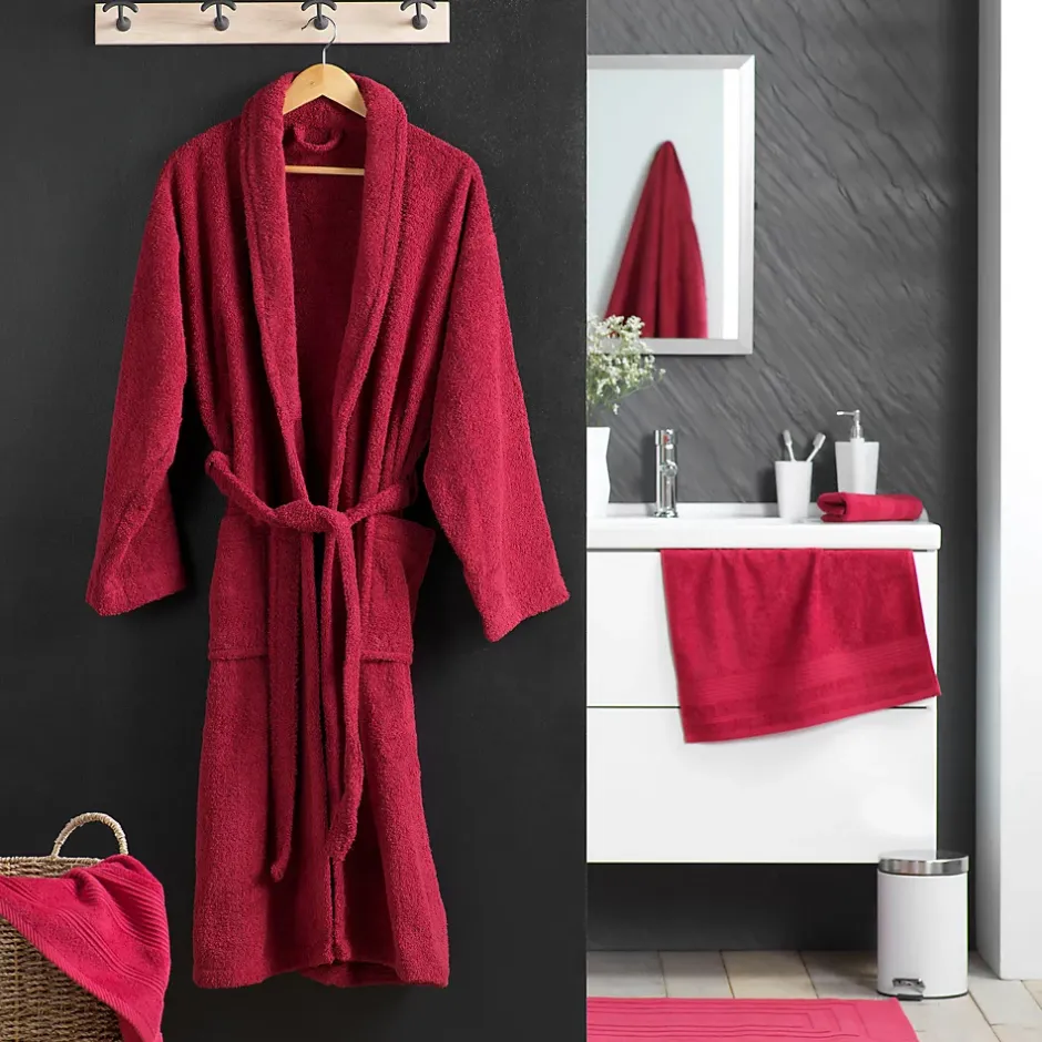 Douceur D'Intérieur Peignoir uni à col châle (Taille Unique - Rouge)