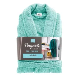 Douceur D'Intérieur Peignoir uni à col châle (Taille Unique - Céladon)* Serviette De Bain