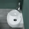 Nature Pro Petit Lavabo Suspendu Blanc Vasque en Céramique Lave Mains WC Salle de Bain