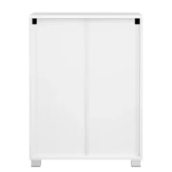 Calicosy Petit meuble de rangement 1 tiroir et 2 portes blanc laqué - H80 cm
