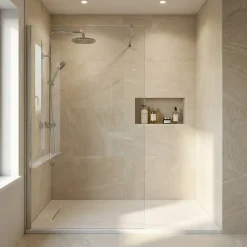 Ceramica PixL 140x80 cm receveur de douche rectangulaire à poser en résine composite avec surface effet pierre, blanc (CERAPX14080W)* Receveur De Douche