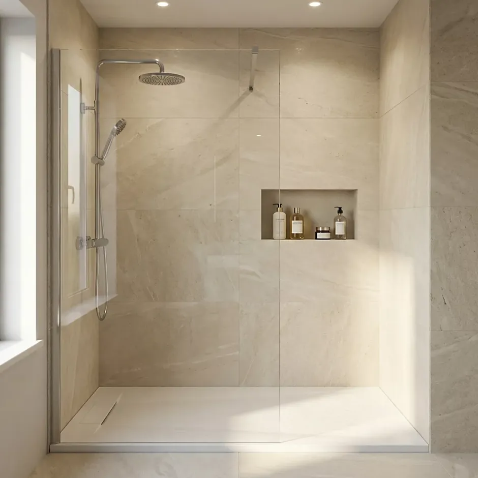 Ceramica PixL 120x90 cm receveur de douche rectangulaire à poser en résine composite avec surface effet pierre, blanc (CERAPX12090W)