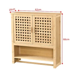 [En.Casa] Placard mural Borlänge avec porte-serviette 66 x 62 x 20 cm en.casa* Meuble De Salle De Bains Faible Profondeur
