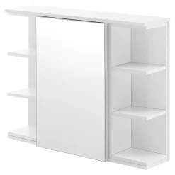 [En.Casa] Placard Mural Harstad pour Salle de Bain Porte avec Miroir 64 x 80 x 20 cm Blanc en.casa* Armoire De Toilette
